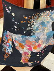 HERMES 25S SCARF 140 IN CASHMERE SILK 709657