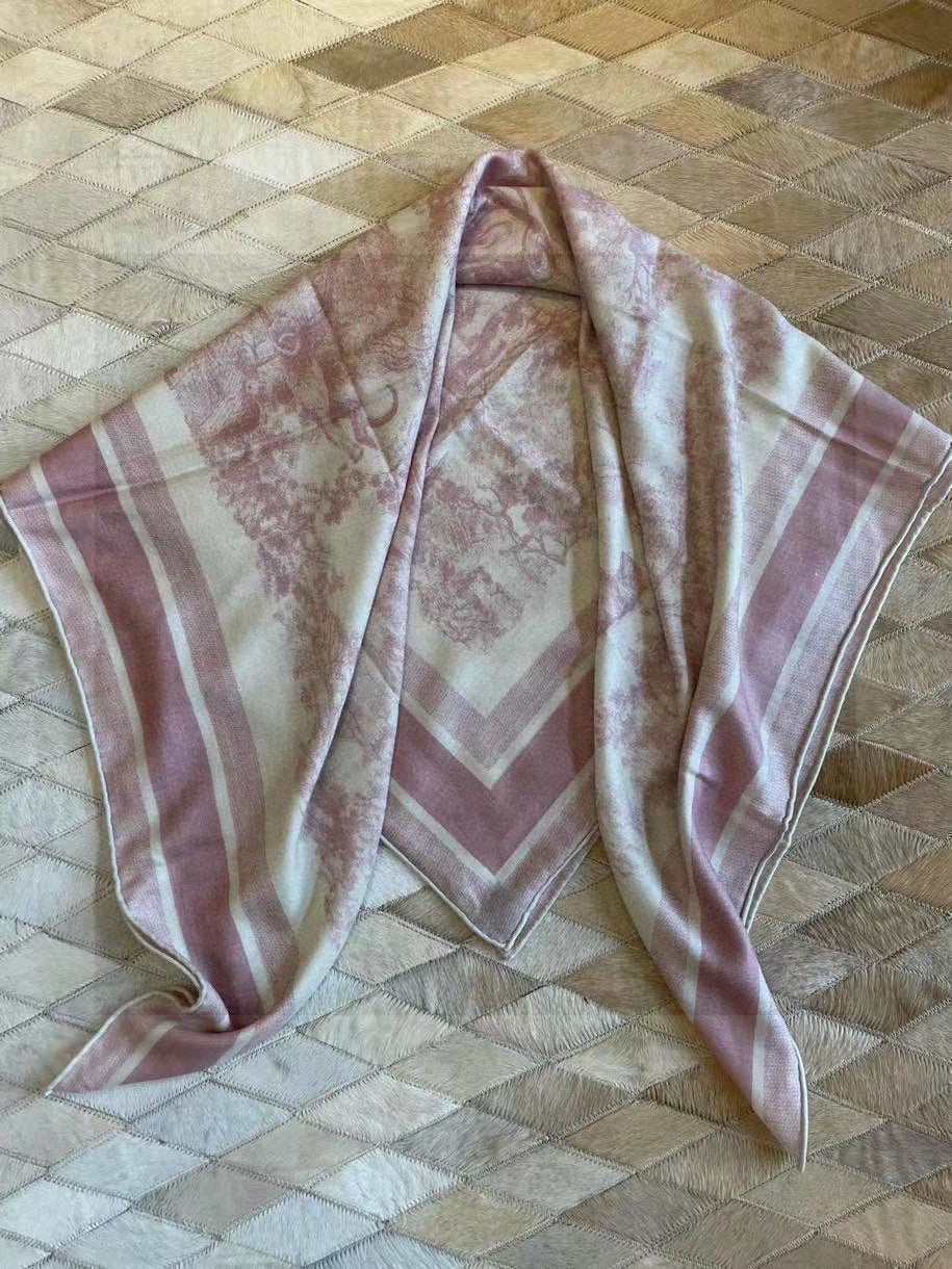 DIOR SCARF 110 CM IN COTTON-SILK FABRIC 730607