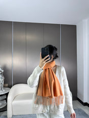 SCARF 190 CM IN TIGER ORANGE CASHMERE
