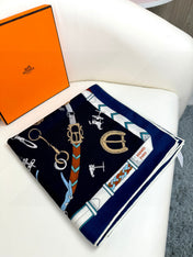 HERMES 25S SCARF 135 IN CASHMERE SILK 737309
