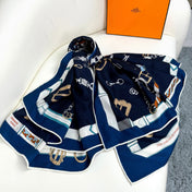 HERMES 25S SCARF 135 IN CASHMERE SILK 737309