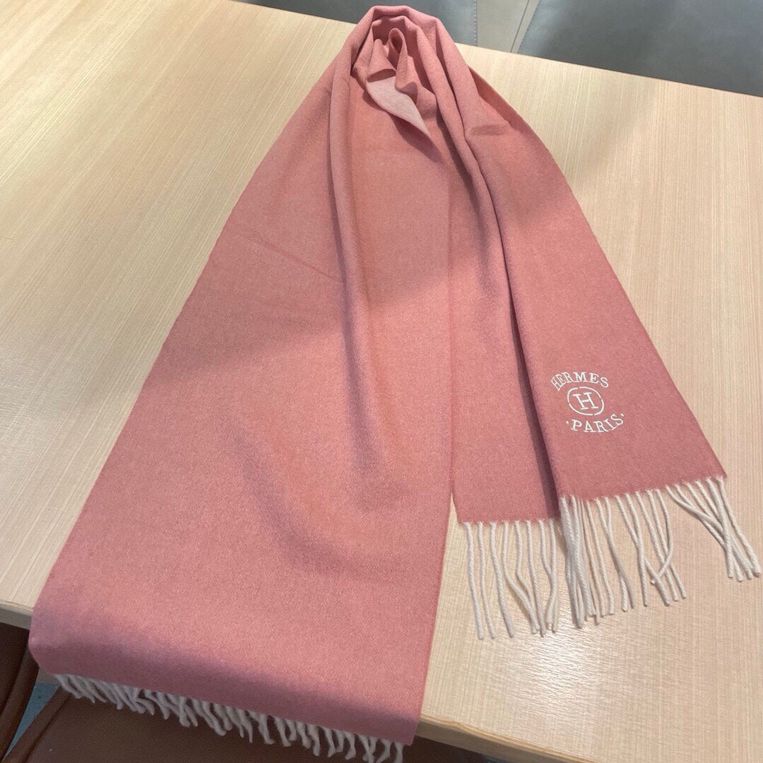 RECTO-VERSO MUFFLER 190 ROSE PINK CASHMERE
