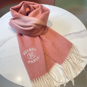 RECTO-VERSO MUFFLER 190 ROSE PINK CASHMERE
