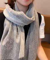 RECTO-VERSO MUFFLER 190 DOVE GREY CASHMERE