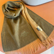 UNIE BRODEE GM MUFFLER IN OLIVE GREEN CASHMERE