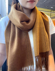 UNIE BRODEE GM MUFFLER IN COPPER BROWN CASHMERE