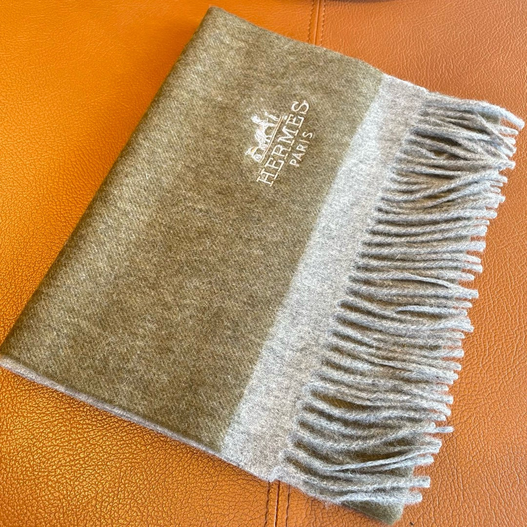 CASHMERE SCARF 180 CM ECRU BROWN