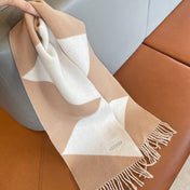 SCARF 150 CM IN LIGHT BROWN MIX WHITE CASHMERE