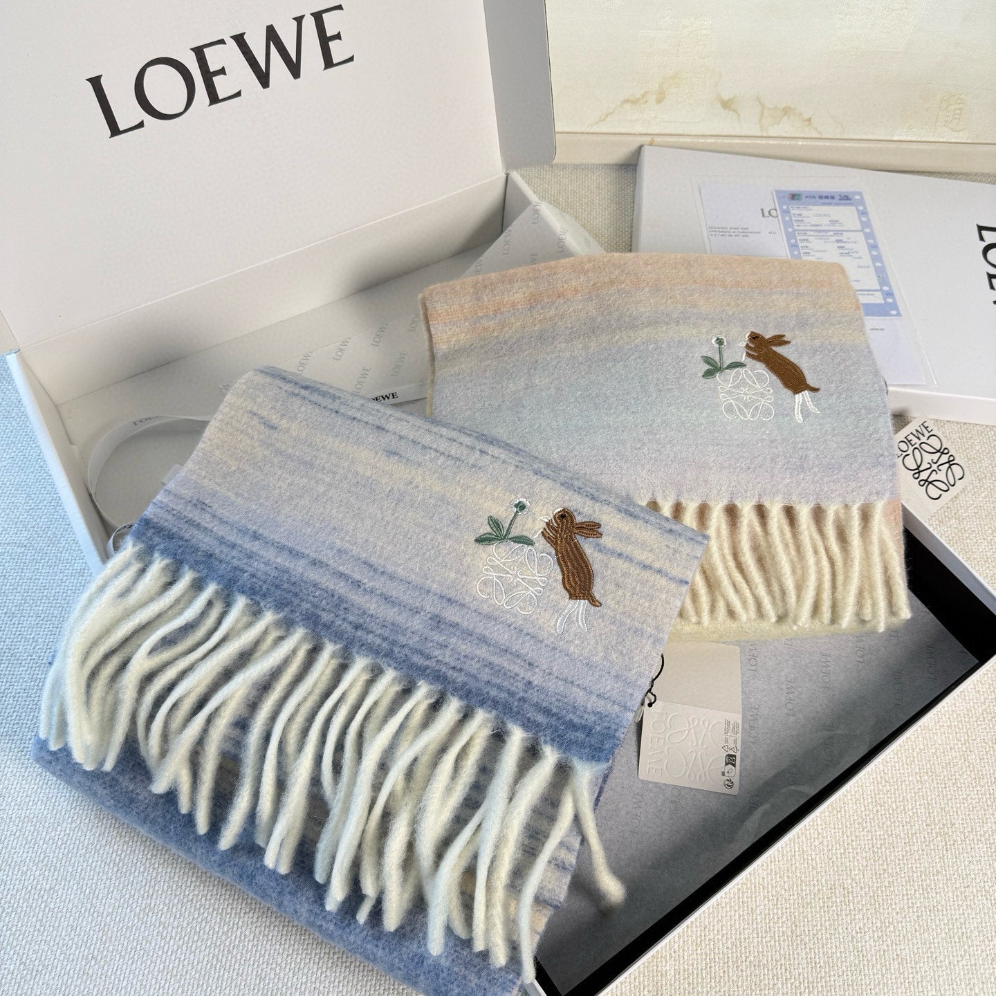 LOEWE 25S SCARF 180 IN MOHAIR WOOL 861429