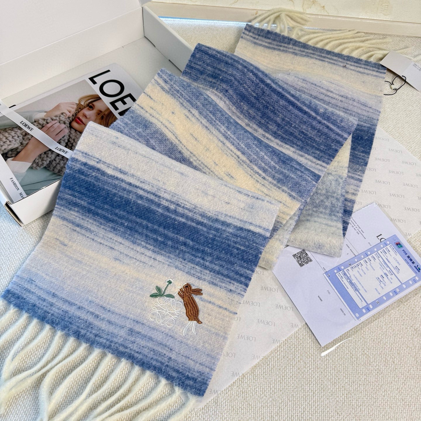 LOEWE 25S SCARF 180 IN MOHAIR WOOL 861429