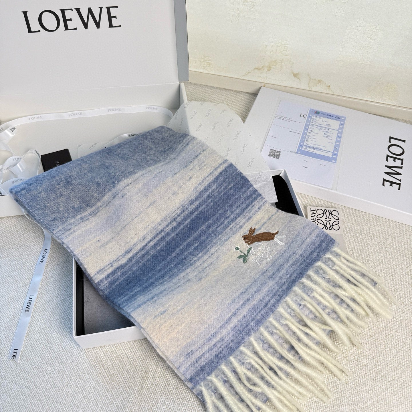 LOEWE 25S SCARF 180 IN MOHAIR WOOL 861429