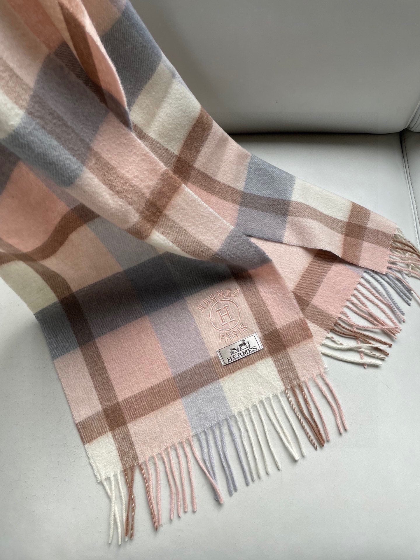 SCARF 180 CM IN LIGHT PINK CARO CASHMERE