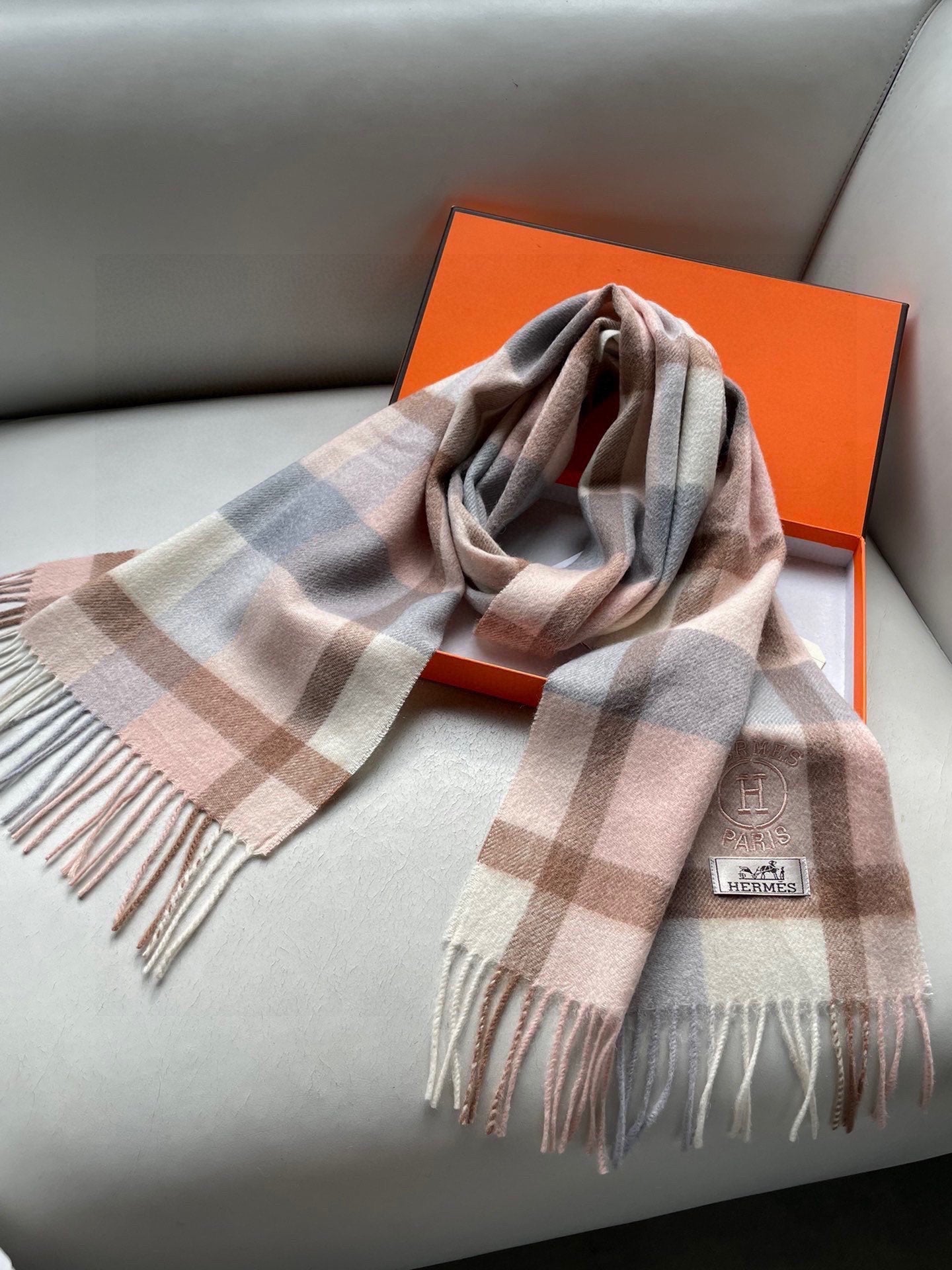 SCARF 180 CM IN LIGHT PINK CARO CASHMERE