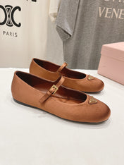 PRA SATIN BALLERINAS BROWN