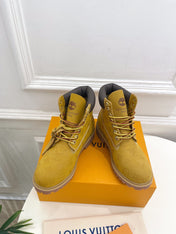 LV X TIMBERLAND MARTIN BOOT IN PEANUT BROWN MONOGRAM SUEDE