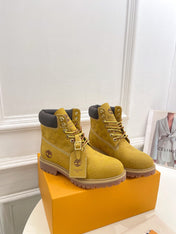 LV X TIMBERLAND MARTIN BOOT IN PEANUT BROWN MONOGRAM SUEDE