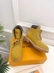 LV X TIMBERLAND MARTIN BOOT IN PEANUT BROWN MONOGRAM SUEDE